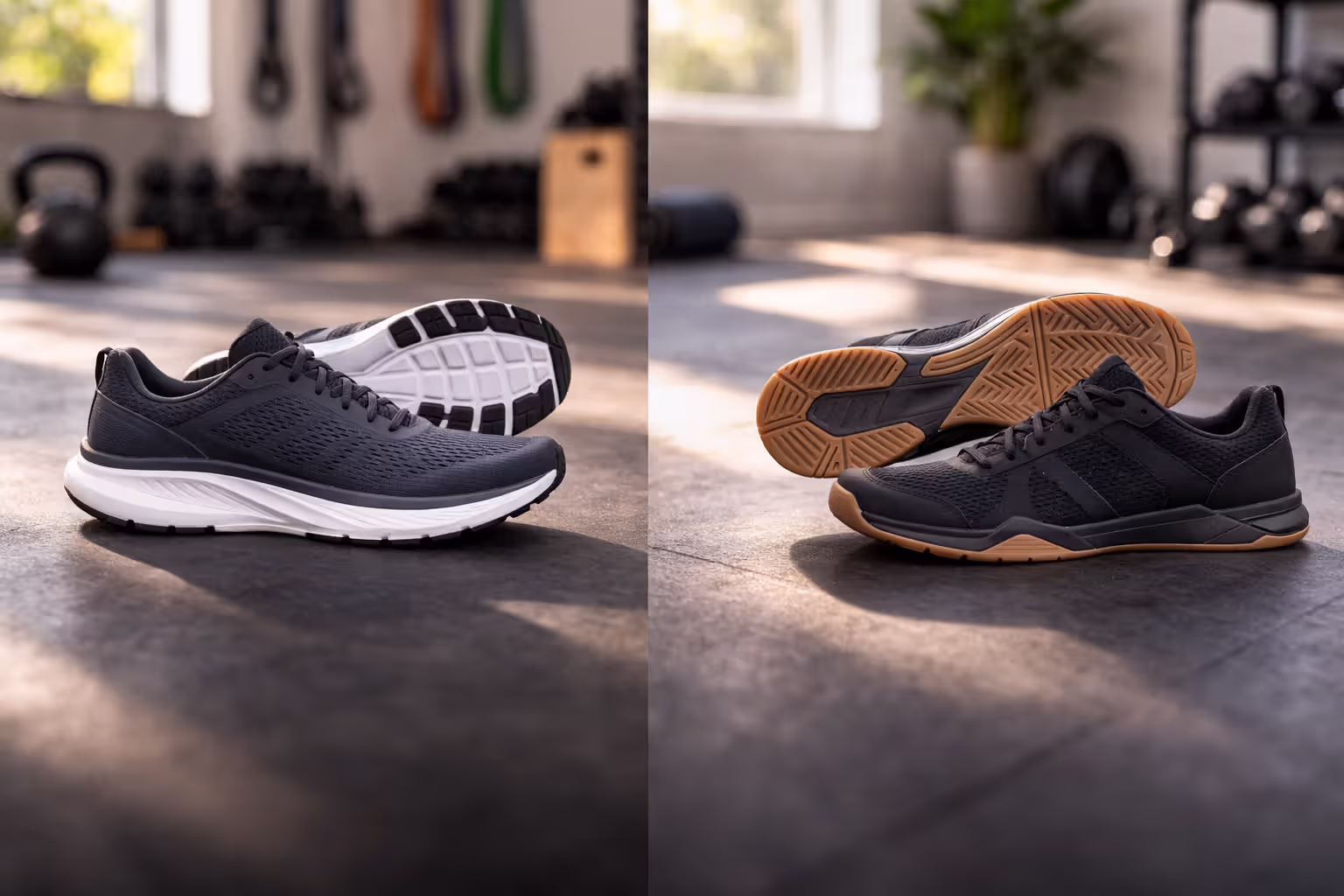 Cushioning depth changes how stable you feel under load.