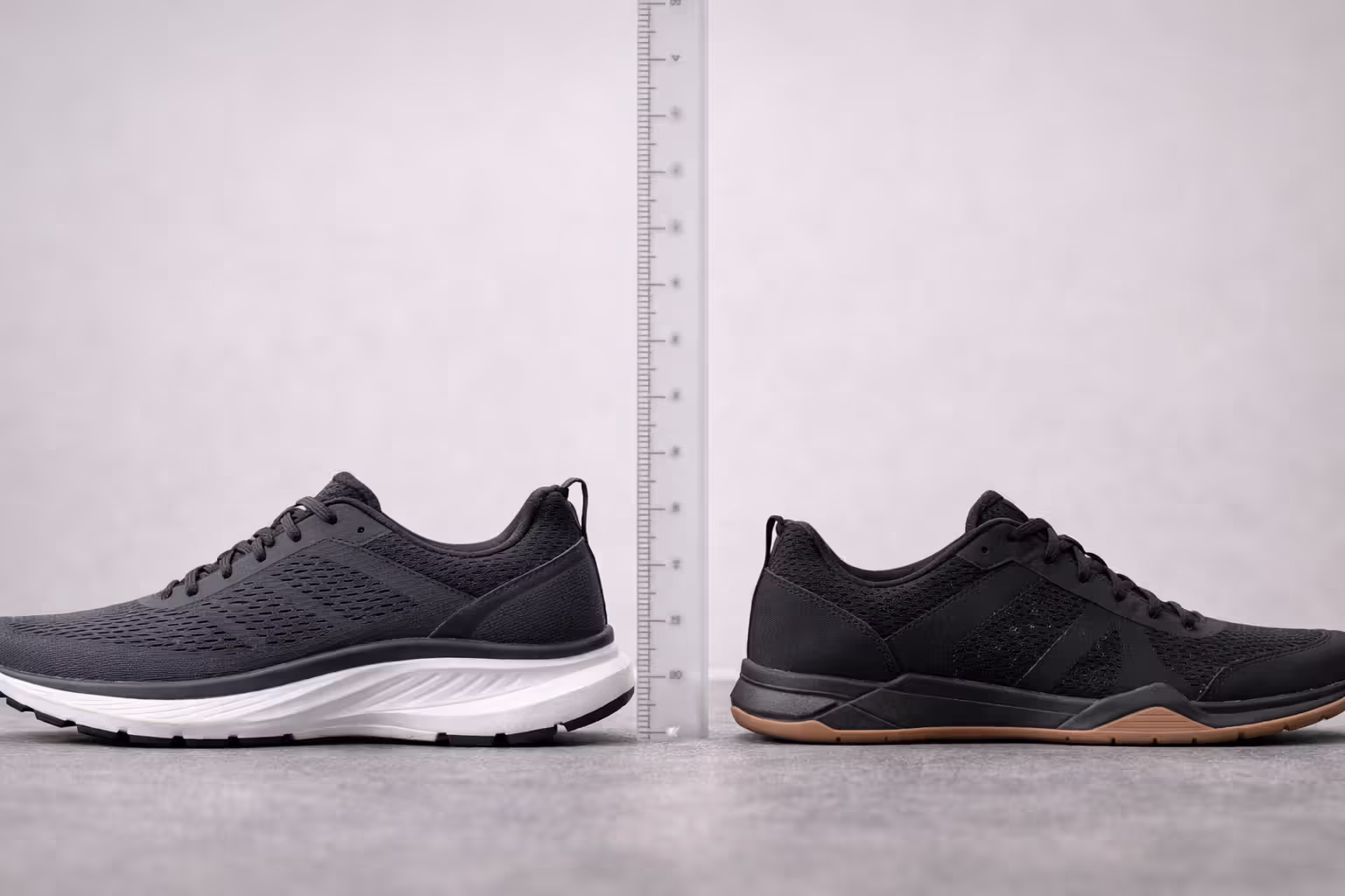 Heel drop affects balance and squat positioning.