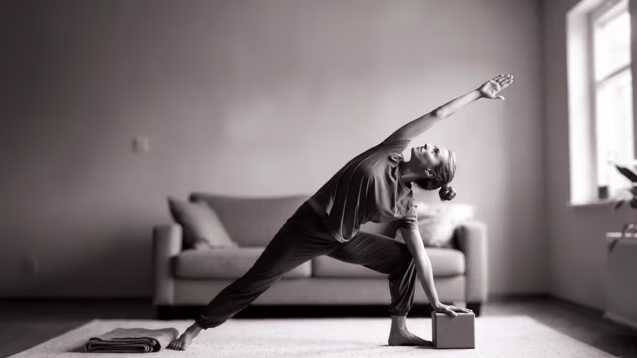 Props keep the sequence calm, stable, and accessible at home.