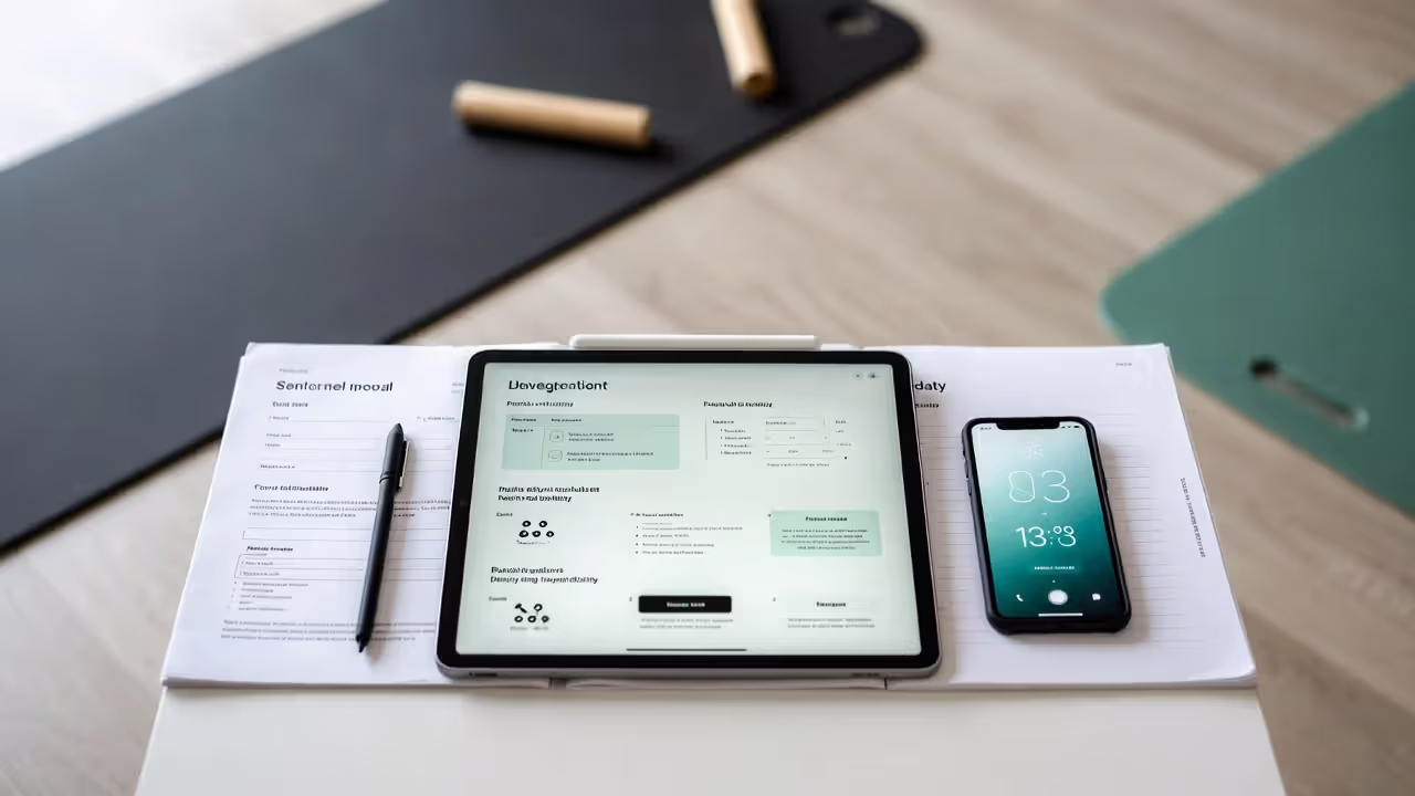 Workout log and timer used to track home cardio progress