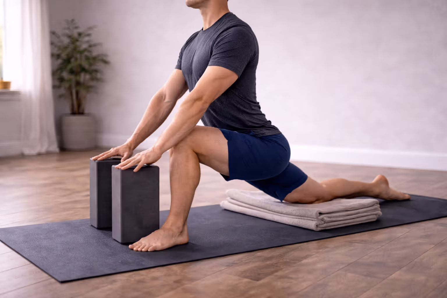 A small pelvic tuck turns Low Lunge into true hip-flexor work.